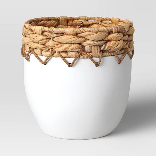 Macetero Ceramico con Seagrass